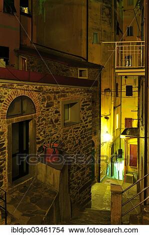 "Steep alley at night, Riomaggiore, Cinque Terre, Liguria, Italy, Europe" View Large Photo Image Picture - "Steep alley at night, Riomaggiore, Cinque Terre, Liguria, Italy, Europe". Fotosearch