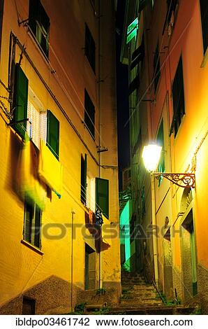 "Steep alley at night, Riomaggiore, Cinque Terre, Liguria, Italy, Europe" View Large Photo Image Stock Image - "Steep alley at night, Riomaggiore, Cinque Terre, Liguria, Italy, Europe". Fotosearch