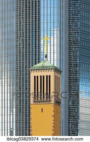"Steeple of Matthauskirche church, the glass facade of the Pollux tower at the back, city centre, Frankfurt am Main, Hesse, Germany, Europe" View Large Photo Image Picture - "Steeple of Matthauskirche church, the glass facade of the Pollux tower at the back, city centre, Frankfurt am Main, Hesse, Germany, Europe". Fotosearch