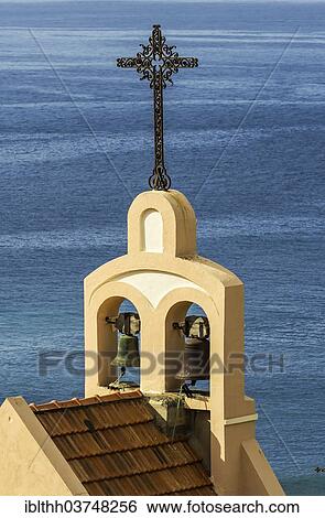 "Steeple of the Church of Santiago Apostol, behind the sea, Laguna de Santiago, La Gomera, Canary Islands, Spain, Europe" View Large Photo Image Stock Photograph - "Steeple of the Church of Santiago Apostol, behind the sea, Laguna de Santiago, La Gomera, Canary Islands, Spain, Europe". Fotosearch