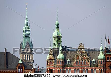 "Steeple towers of the City Hall, head office of HHLA, Hamburg, Germany, Europe" View Large Photo Image Stock Photography - "Steeple towers of the City Hall, head office of HHLA, Hamburg, Germany, Europe". Fotosearch