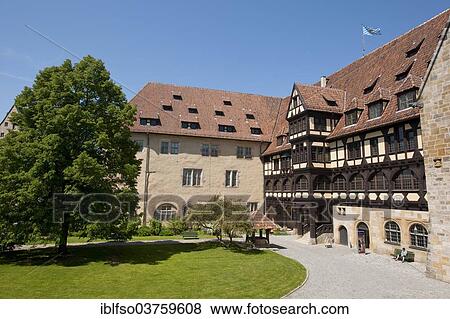 Stock Photo - "Steinerne Kemenate, literally Heated Stone Chamber, and Fuerstenbau or Ducal Palace, Coburg, Upper Franconia, Bavaria, Germany, Europe". Fotosearch