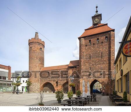 Stock Image - "Steintor and Hungerturm, defence towers of medieval fortification, museum, Bernau, Brandenburg, Germany, Europe". Fotosearch