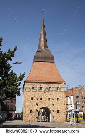 Stock Image - "Steintor, city gate, Rostock, Mecklenburg-Vorpommern, Germany, Europe". Fotosearch