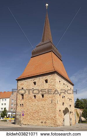 Stock Image - "Steintor, city gate, Rostock, Mecklenburg-Vorpommern, Germany, Europe". Fotosearch