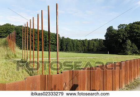 Stock Photo - "Stelae with rampart markings, ancient battlefield, Varus Battle or Battle of the Teutoburg Forest, Kalkriese Museum and Park, Osnabruecker Land region, Lower Saxony, Germany, Europe". Fotosearch