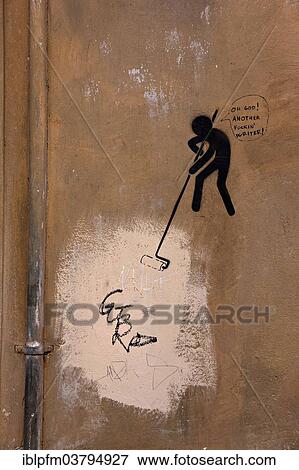 "Stencil pretending to clean up grafitti, Florence, Italy, Europe" View Large Photo Image Stock Photo - "Stencil pretending to clean up grafitti, Florence, Italy, Europe". Fotosearch