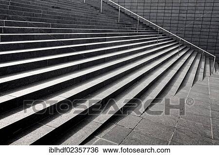Stock Photograph - "Steps in front of the Philharmonie Luxembourg, Place de l'Europe, European quarter, Kirchberg plateau, Luxembourg City, Europe, PublicGround". Fotosearch