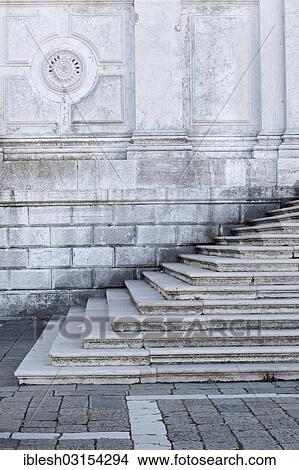 Picture - "Steps of the Santa Maria della Salute church, in the Campo della Salute, Venice, Venezien, Italy, Europe". Fotosearch