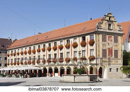 "Steuerhaus on the market square of Memmingen, Lower Allgau, Swabia, Bavaria, Germany, Europe" View Large Photo Image Stock Photo - "Steuerhaus on the market square of Memmingen, Lower Allgau, Swabia, Bavaria, Germany, Europe". Fotosearch
