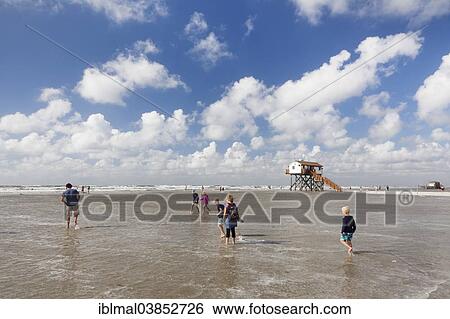 "Stilt house on the beach at high tide, St. Peter-Ording, Eiderstedt, Schleswig-Holstein, Germany, Europe" View Large Photo Image Stock Photograph - "Stilt house on the beach at high tide, St. Peter-Ording, Eiderstedt, Schleswig-Holstein, Germany, Europe". Fotosearch