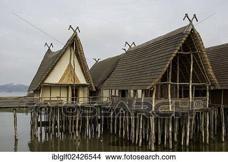 "Stilt houses, Unteruhldingen, Baden-Wuerttemberg, Germany, Europe" View Large Photo Image Picture - "Stilt houses, Unteruhldingen, Baden-Wuerttemberg, Germany, Europe". Fotosearch