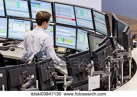 "Stockbroker on the trading floor of the Frankfurt Stock Exchange, Deutsche Borse AG, Frankfurt am Main, Hesse, Germany, Europe" View Large Photo Image Stock Image - "Stockbroker on the trading floor of the Frankfurt Stock Exchange, Deutsche Borse AG, Frankfurt am Main, Hesse, Germany, Europe". Fotosearch