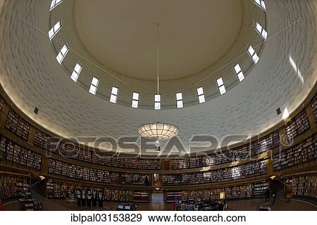 "Stockholm City Library or Stadsbiblioteket, interior, fisheye shot, Stadtteil Vasastan, Stockholm, Stockholm County, Sweden, Europe" View Large Photo Image Stock Photo - "Stockholm City Library or Stadsbiblioteket, interior, fisheye shot, Stadtteil Vasastan, Stockholm, Stockholm County, Sweden, Europe". Fotosearch