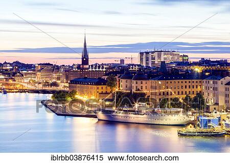 Stock Photography - "Stockholm island of Riddarholmen, historic palaces, now used as courts, Riddarholmen, Stockholm, Stockholms lan or Stockholm County, Sweden, Europe". Fotosearch