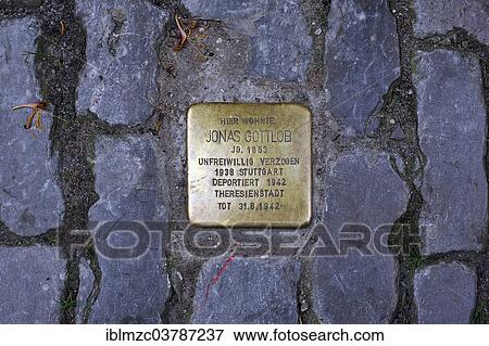 "Stolperstein or stumbling block, commemorative plate for Jonas Gottlob, deported in 1942 by the Nazi regime, Rothenburg ob der Tauber, Middle Franconia, Bavaria, Germany, Europe" View Large Photo Image Stock Photo - "Stolperstein or stumbling block, commemorative plate for Jonas Gottlob, deported in 1942 by the Nazi regime, Rothenburg ob der Tauber, Middle Franconia, Bavaria, Germany, Europe". Fotosearch