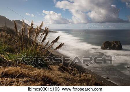 Stock Image - "Stone arch along California Highway 1, Point Arena, California, United States, North America". Fotosearch