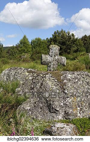 "Stone cross, Saint Denis en Margeride, Gevaudan, Margeride, Lozere, France, Europe" View Large Photo Image Stock Photograph - "Stone cross, Saint Denis en Margeride, Gevaudan, Margeride, Lozere, France, Europe". Fotosearch
