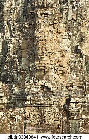 "Stone face of Avalokiteshvara, Bayon temple, Angkor Thom, Angkor, Siem Reap, Cambodia, Asia" View Large Photo Image Stock Image - "Stone face of Avalokiteshvara, Bayon temple, Angkor Thom, Angkor, Siem Reap, Cambodia, Asia". Fotosearch