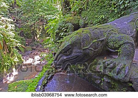 "Stone komodo dragons at the Holy Spring Temple, Ubud Monkey Forest, Ubud, Bali, Indonesia, Asia" View Large Photo Image Picture - "Stone komodo dragons at the Holy Spring Temple, Ubud Monkey Forest, Ubud, Bali, Indonesia, Asia". Fotosearch