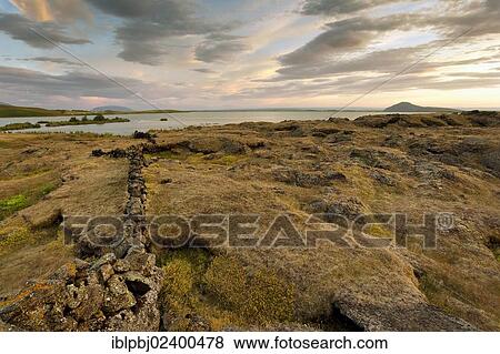 "Stone wall at Lake Myvatn, North Iceland, Iceland, Europe" View Large Photo Image Stock Photo - "Stone wall at Lake Myvatn, North Iceland, Iceland, Europe". Fotosearch