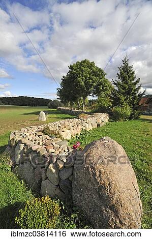 Stock Photograph - "Stone wall made of rubblestone, Mecklenburg-Vorpommern, Germany, Europe". Fotosearch