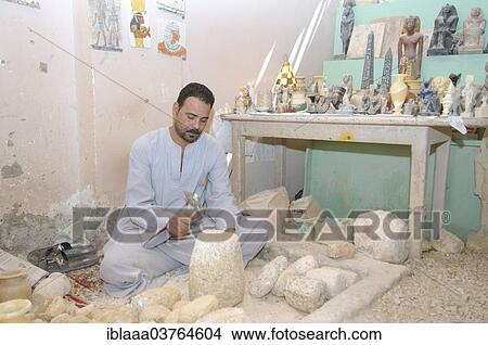 "Stonecutter crafting souvenirs, Luxor, Egypt, Africa" View Large Photo Image Picture - "Stonecutter crafting souvenirs, Luxor, Egypt, Africa". Fotosearch