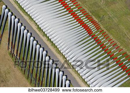 "Storage area of wind blades for wind turbines, aerial view, near Stade, Lower Saxony, Germany, Europe" View Large Photo Image Stock Photo - "Storage area of wind blades for wind turbines, aerial view, near Stade, Lower Saxony, Germany, Europe". Fotosearch
