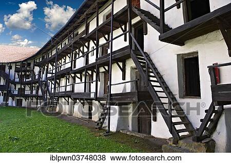 Stock Photo - "Storage rooms of the Saxon fortified church of Prejmer, BraÈ™ov County, Transylvania, Romania, Europe". Fotosearch
