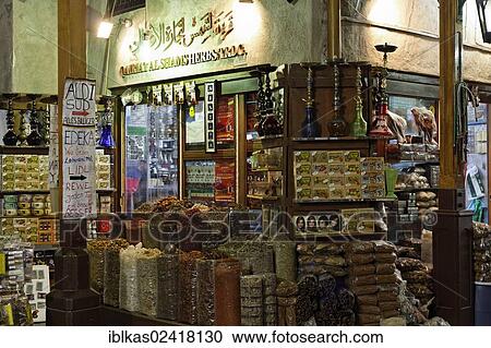 Store in the Spice Souk, Deira district, United Arab Emirates, Middle East, Asia View Large Photo Image Stock Image - Store in the Spice Souk, Deira district, United Arab Emirates, Middle East, Asia. Fotosearch