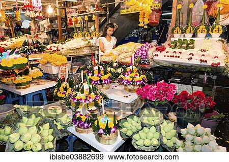 Stock Photo - "Store with lanterns for the Loy Krathong Festival of Lights, Chiang Mai, Northern Thailand, Thailand, Asia". Fotosearch