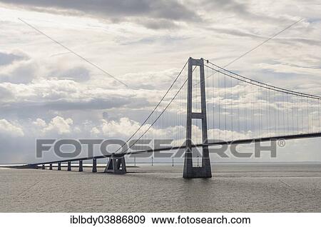 Stock Photo - "Storebaeltsbroen or Great Belt Bridge, Store Belt, Great Belt, Nyborg, Korsor, South Denmark, Denmark, Europe". Fotosearch