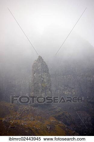 Stock Photography - "Storr rock formations with the Old Man of Storr, Isle of Skye, Inner Hebrides, Scotland, United Kingdom, Europe". Fotosearch