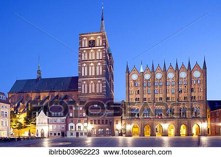 "Stralsund Town Hall with origins from the 13th century, facade in the Old Market, next to St. Nicholas' Church, Stralsund, Mecklenburg-Western Pomerania, Germany, Europe" View Large Photo Image Stock Image - "Stralsund Town Hall with origins from the 13th century, facade in the Old Market, next to St. Nicholas' Church, Stralsund, Mecklenburg-Western Pomerania, Germany, Europe". Fotosearch