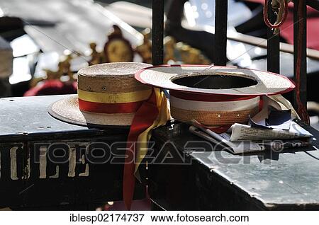 "Straw gondolier hats, Venice, Venezia, Veneto, Italy, Europe" View Large Photo Image Stock Photo - "Straw gondolier hats, Venice, Venezia, Veneto, Italy, Europe". Fotosearch