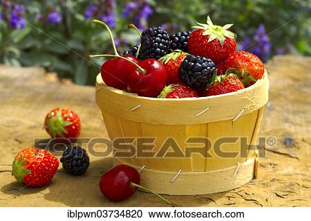 "Strawberries, cherries and blackberries in a punnet" View Large Photo Image Stock Image - "Strawberries, cherries and blackberries in a punnet". Fotosearch