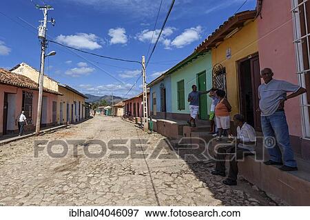 "Street and typical colourful houses, Trinidad, Cuba, North America" View Large Photo Image Stock Photo - "Street and typical colourful houses, Trinidad, Cuba, North America". Fotosearch