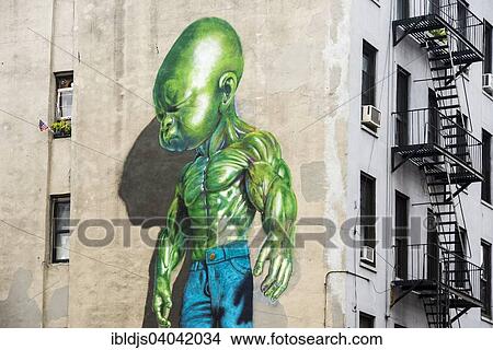 "Street art, graffiti, painted wall of a building, Soho, Manhattan, New York, United States, North America" View Large Photo Image Picture - "Street art, graffiti, painted wall of a building, Soho, Manhattan, New York, United States, North America". Fotosearch