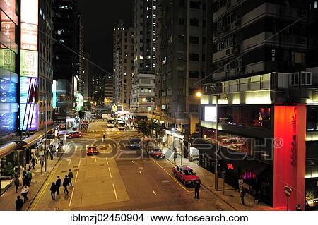 "Street at night, Wan Chai, Hong Kong Island, Hong Kong, China, Asia" View Large Photo Image Picture - "Street at night, Wan Chai, Hong Kong Island, Hong Kong, China, Asia". Fotosearch