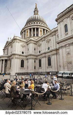 "Street cafe outside Saint Paul's Cathedral, London, England, United Kingdom, Europe" View Large Photo Image Stock Photography - "Street cafe outside Saint Paul's Cathedral, London, England, United Kingdom, Europe". Fotosearch