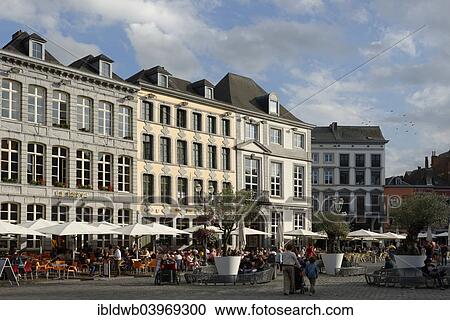 "Street cafes and restaurants on the main square, Grand Place, Mons, Hainaut Province, Wallonia, Belgium, Europe" View Large Photo Image Stock Image - "Street cafes and restaurants on the main square, Grand Place, Mons, Hainaut Province, Wallonia, Belgium, Europe". Fotosearch