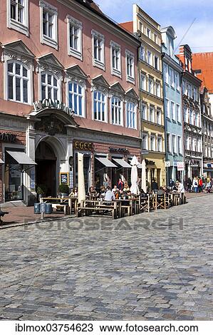 "Street cafes, historic center, Landshut, Lower Bavaria, Bavaria, Germany, Europe" View Large Photo Image Stock Image - "Street cafes, historic center, Landshut, Lower Bavaria, Bavaria, Germany, Europe". Fotosearch