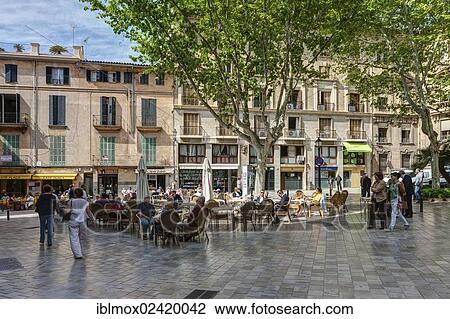 Street cafes on Placa de Santa Eulalia square, historic town centre, Palma de Majorca, Majorca, Balearic Islands, Spain, Europe View Large Photo Image Stock Image - Street cafes on Placa de Santa Eulalia square, historic town centre, Palma de Majorca, Majorca, Balearic Islands, Spain, Europe. Fotosearch