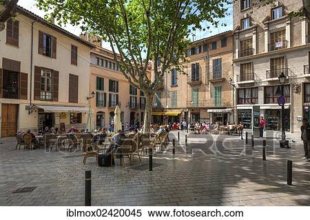 Street cafes on Placa de Santa Eulalia square, historic town centre, Palma de Majorca, Majorca, Balearic Islands, Spain, Europe View Large Photo Image Stock Photography - Street cafes on Placa de Santa Eulalia square, historic town centre, Palma de Majorca, Majorca, Balearic Islands, Spain, Europe. Fotosearch