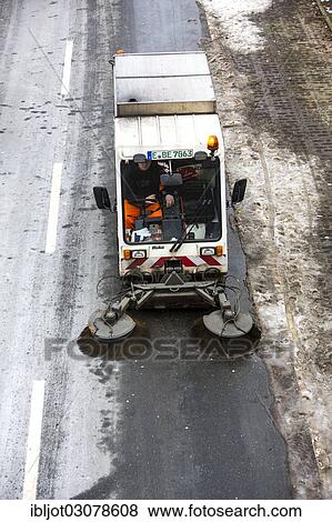 "Street cleaning, municipal cleaning worker cleaning a street, Essen, North Rhine-Westphalia, Germany, Europe" View Large Photo Image Stock Photo - "Street cleaning, municipal cleaning worker cleaning a street, Essen, North Rhine-Westphalia, Germany, Europe". Fotosearch