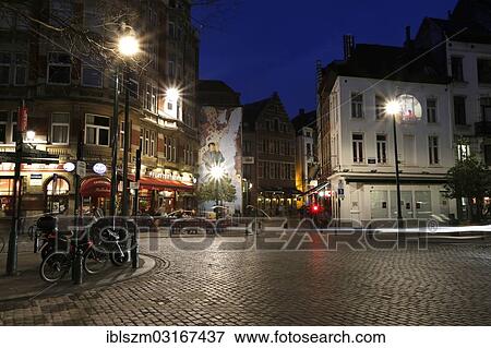 "Street in the center of Brussels in the evening, Brussels, Brussels Region, Belgium, Europe" View Large Photo Image Stock Photo - "Street in the center of Brussels in the evening, Brussels, Brussels Region, Belgium, Europe". Fotosearch