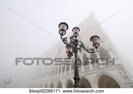 "Street lantern, Doge's Palace, Palazzo Ducale in the fog, Piazzetta San Marco, St. Mark's Square, Venice, Venezia, Veneto, Italy, Europe" View Large Photo Image Stock Image - "Street lantern, Doge's Palace, Palazzo Ducale in the fog, Piazzetta San Marco, St. Mark's Square, Venice, Venezia, Veneto, Italy, Europe". Fotosearch
