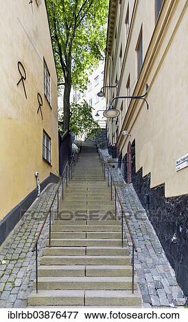 "Street of stairs in Mariaberget, Sodermalm, Stockholm, Stockholm County or Stockholms lan, Sweden, Europe" View Large Photo Image Stock Photo - "Street of stairs in Mariaberget, Sodermalm, Stockholm, Stockholm County or Stockholms lan, Sweden, Europe". Fotosearch