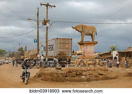 "Street scene at the damaged elephant monument in the town of Yokadouma, Eastern Region, Cameroon, Africa" View Large Photo Image Stock Image - "Street scene at the damaged elephant monument in the town of Yokadouma, Eastern Region, Cameroon, Africa". Fotosearch