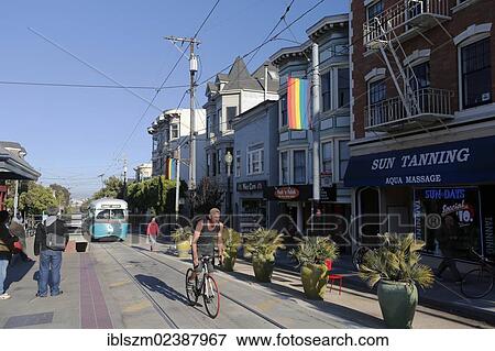 Stock Photo - "Street scene, Castro district, San Francisco, California, USA". Fotosearch